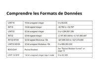 les formats de données UINT, INT et Boolean