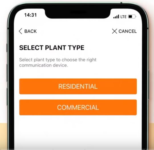 Select Residential as the plant type