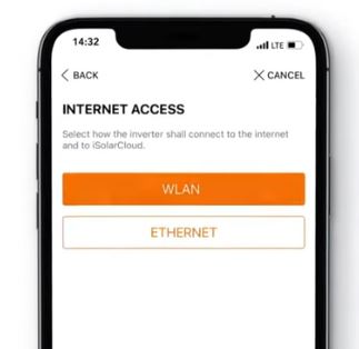 Select WLAN as internet access